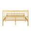 Structure de lit simple en bois avec tête et pied de lit à lattes, lit plateforme à profil bas avec rangement sous le lit, minimaliste et sans sommier, naturel, grand-129471844-129471841