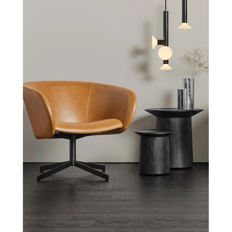 Close Encounter Swivel Barrel Chair, Canyon Genuine Leather