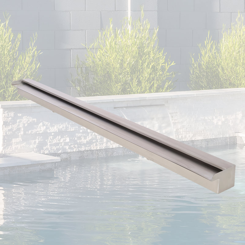 Waterfall Pool Fountain – Corrosion-Resistant Spillway For Swimming Pool And Pond Decoration, 4'' H x 59'' W x 4.4'' D