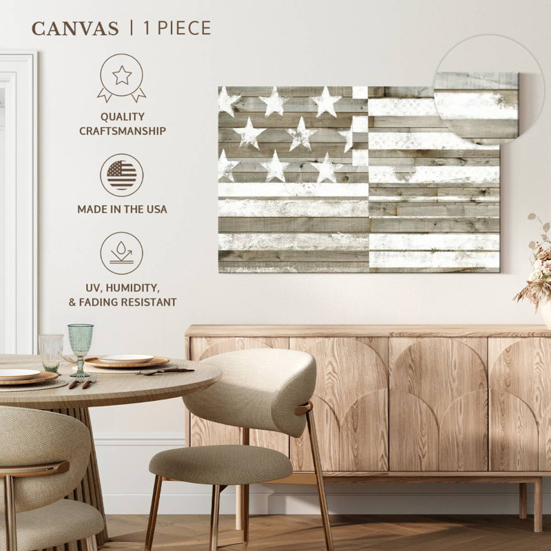 Borges Rustic Americana Flag, 34" H x 51" W