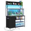 55-75 Gallon Fish Tank Stand w/ RGB Light & Power Outlets, Black Ebony