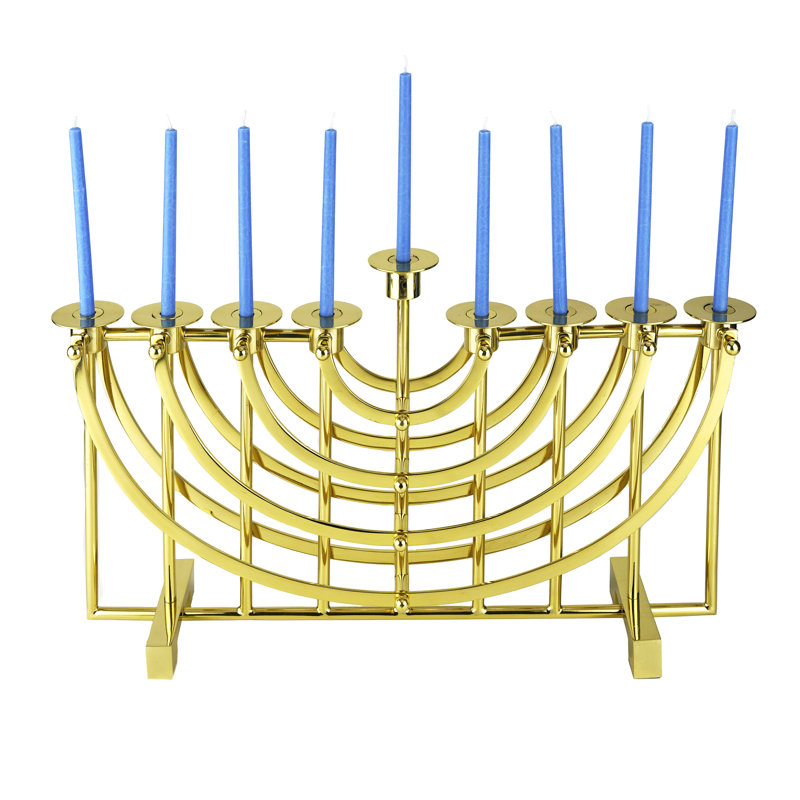Suspension 10" Menorah, Gold