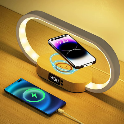 Bedside Lamp with Wireless Charging