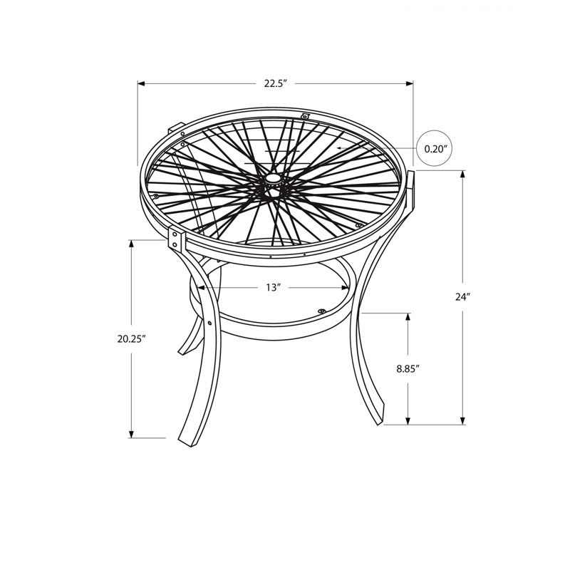 Table de chevet pratique, table de chevet, table d'appoint, table de bout avec structure en métal
