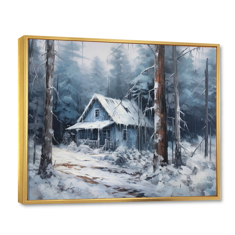 «Winter Snow Marvels II», art mural sur toile, H 34 po x l 44 po, Cadre flottant doré
