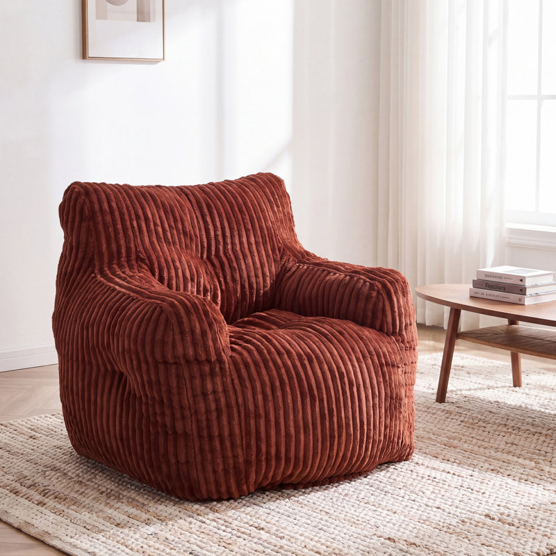 Corduroy Bean Bag Chair, Brick Red