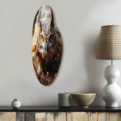 Stockseth - Animals Owl Curved Shape Asymmetric Metal Wall Art