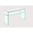 Glass Console Table, Transparent Tempered  Glass Console Table With Rounded Edges Desks, Sofa Table