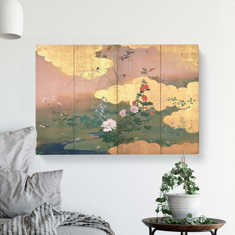 Flowers And Birds Of The Four Seasons by Shibata Zeshin - Wrapped Canvas Painting, 40cm H x 60cm W x 3cm D
