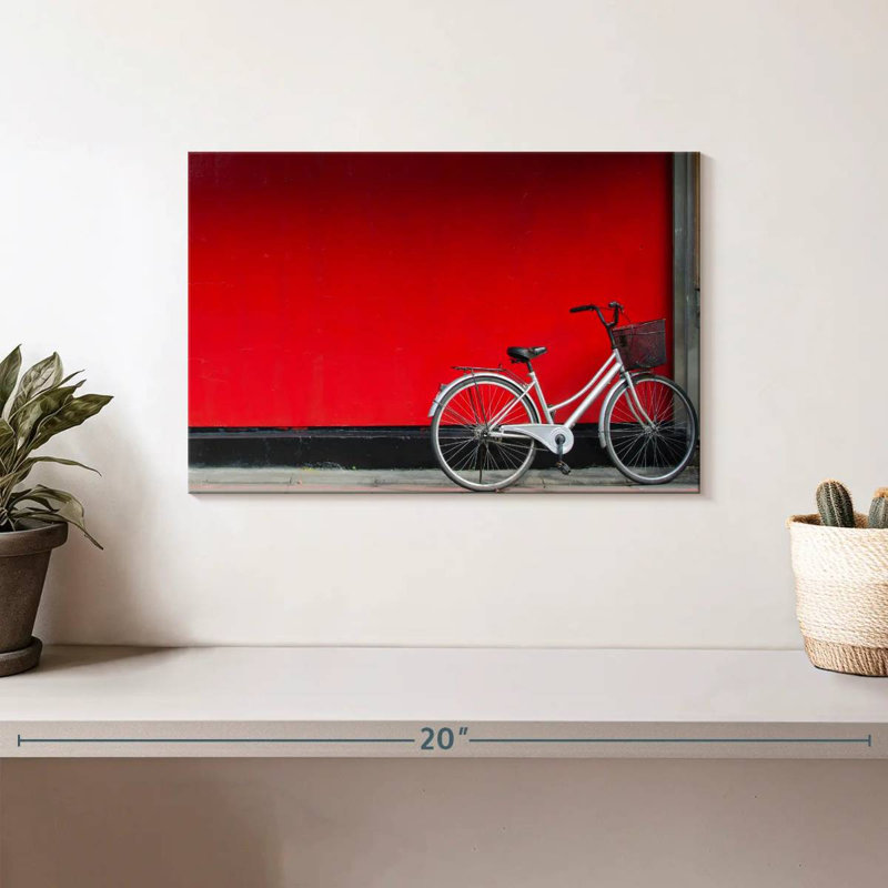 Mehar Parked Silver Bike, 8" H x 12" W