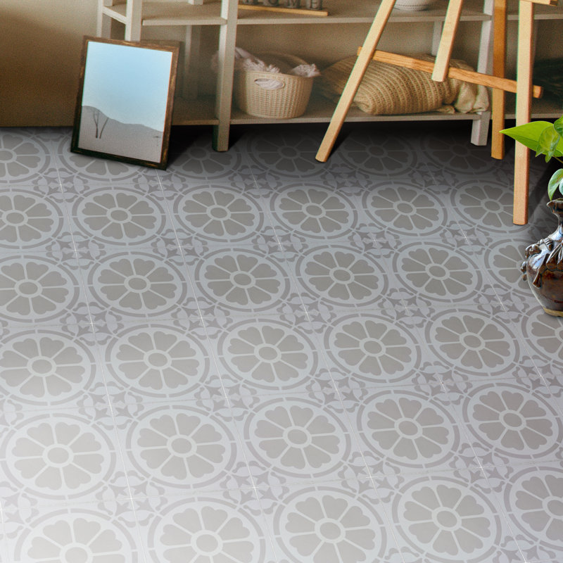 Sintra 8" x 8" Cement/Marble Patterned Wall & Floor Tile