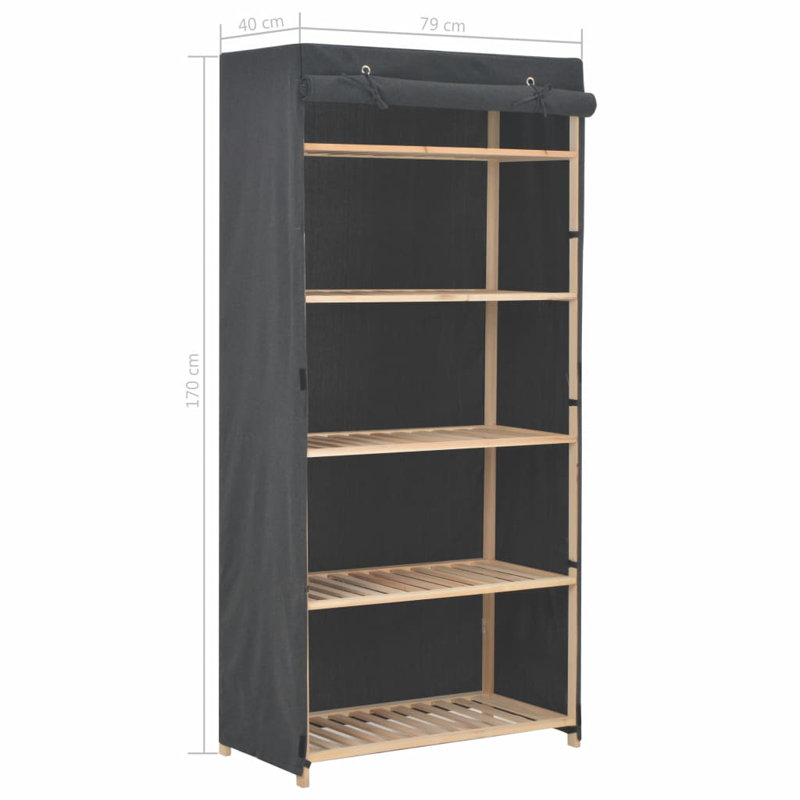 1 Door Wardrobe, Grey