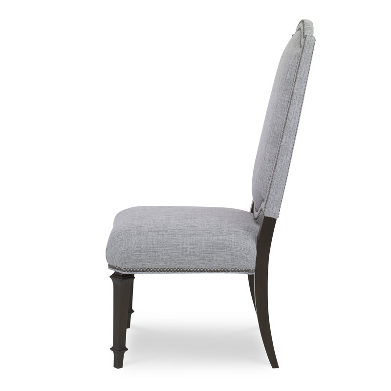 Brittany Dining Chair, American Walnut, Antique Brass Small, Filigree Ivory