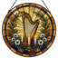 Vitrail Harp Candles, vitrail, H 12 po-1031798725