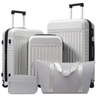 Durable 5-Piece Hardside Luggage Set with Expandable Suitcases, Travel Bags, Spinner Wheels, and TSA Lock for Easy and Secure Travel.