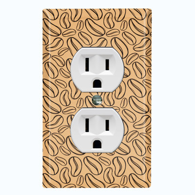 Patterned 1 - Gang Duplex Outlet Standard Wall Plate