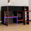 Lit mezzanine en bois Wood - bureau intégré, garde-robe, éclairage à DEL et 1 tiroir inclus-1396932711