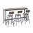Bar Table Set 63.0"L x 15.7"W x 37.5"H Particle Board Gray Height Adjustable