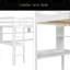 Lit mezzanine simple avec bureau et tablettes, barrière de sécurité et échelle-351192441