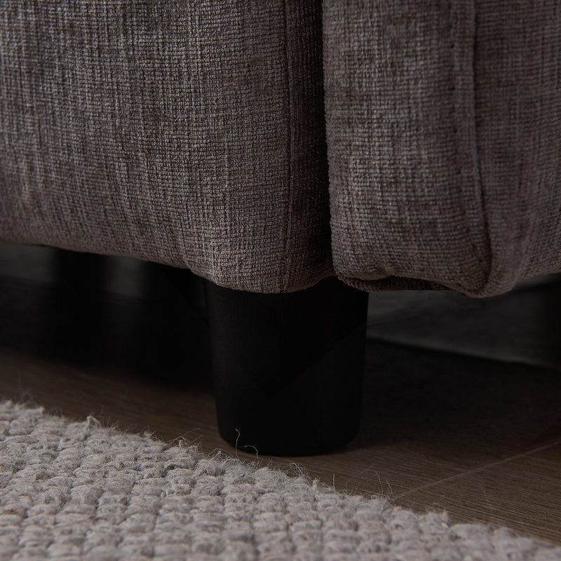 Canapé modulaire modulaire, canapé rembourré, canapé 3 places avec repose-pieds, Gris