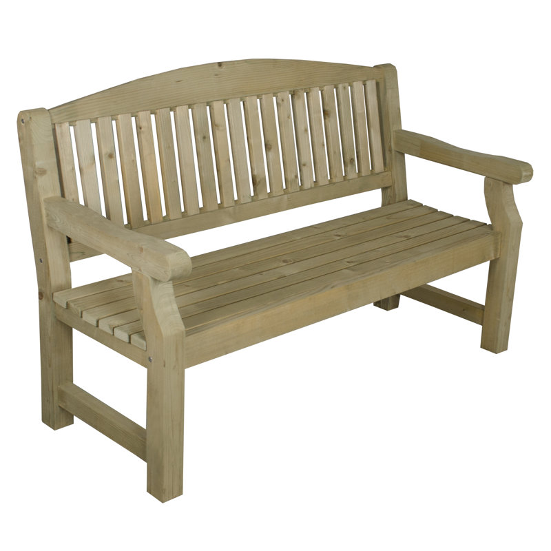 Solid Wood Pine Outdoor Bench, 96cm H x 152cm W x 68cm D