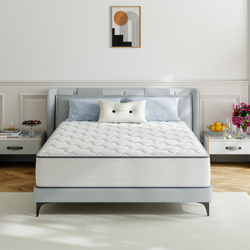 Alwyn Home Craigatempin 8" Medium Cooling Gel Memory Foam Hybrid Mattresses, Twin