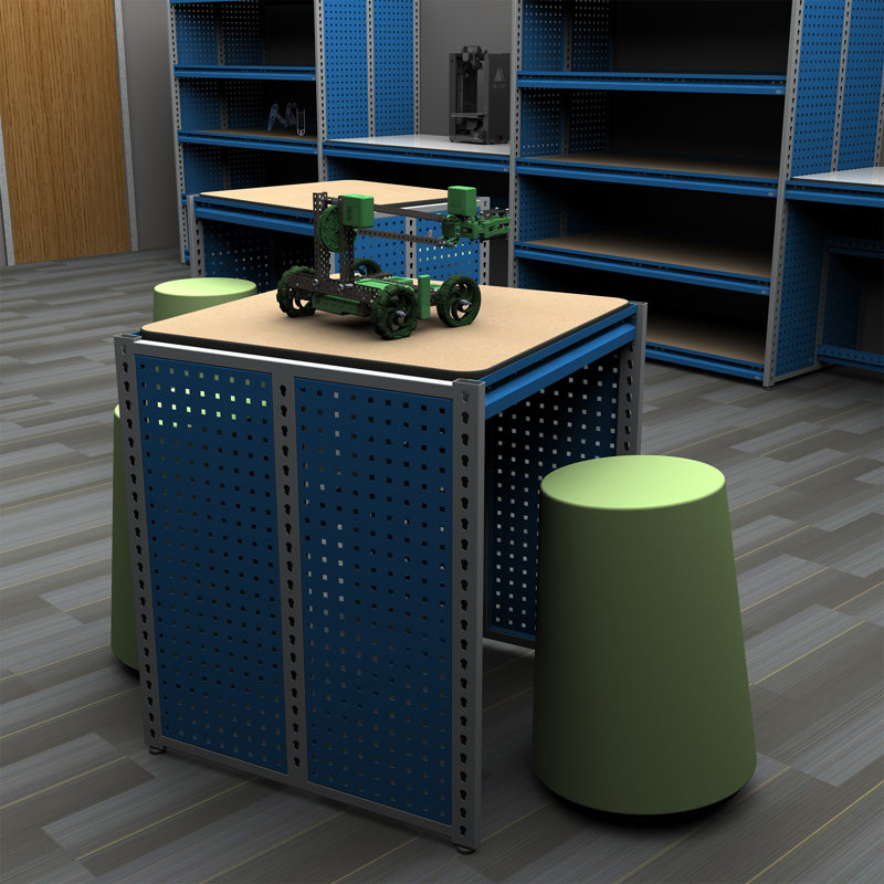 Tabouret oscillant avec dossier rembourré Shape Series Classroom, Gris clair