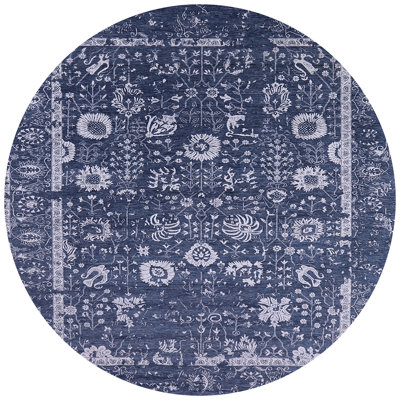Tapis oriental bleu marine / blanc Sewickly