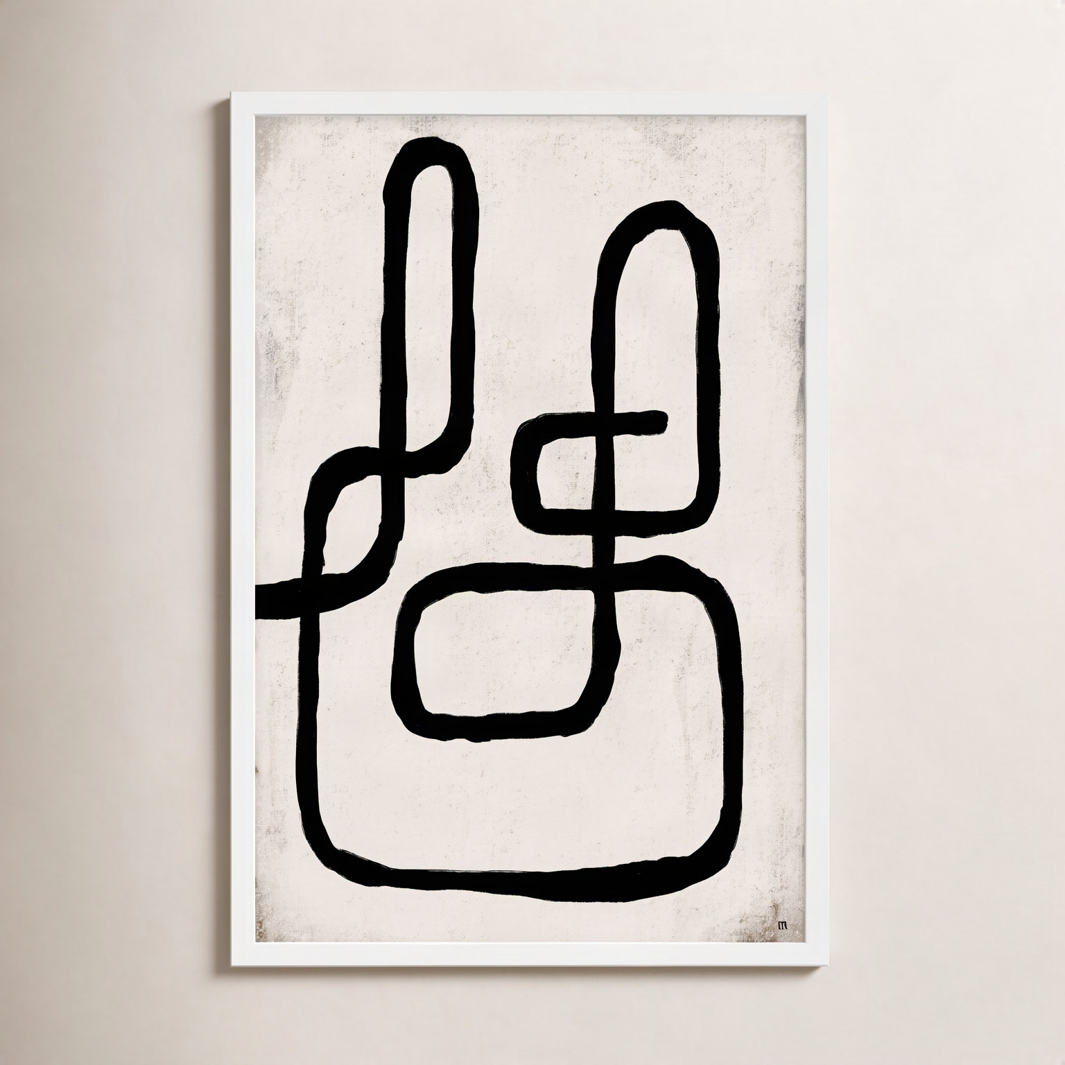 Linework 1 by StudioM, 25" H x 17.5" W x 1.25" D, White Framed Paper