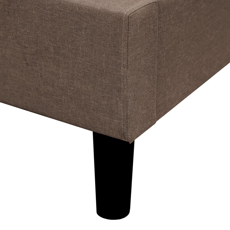 Lit plateforme classique, cadre de lit tapissier de chambre à coucher moderne, tête de lit capitonnée, Double
