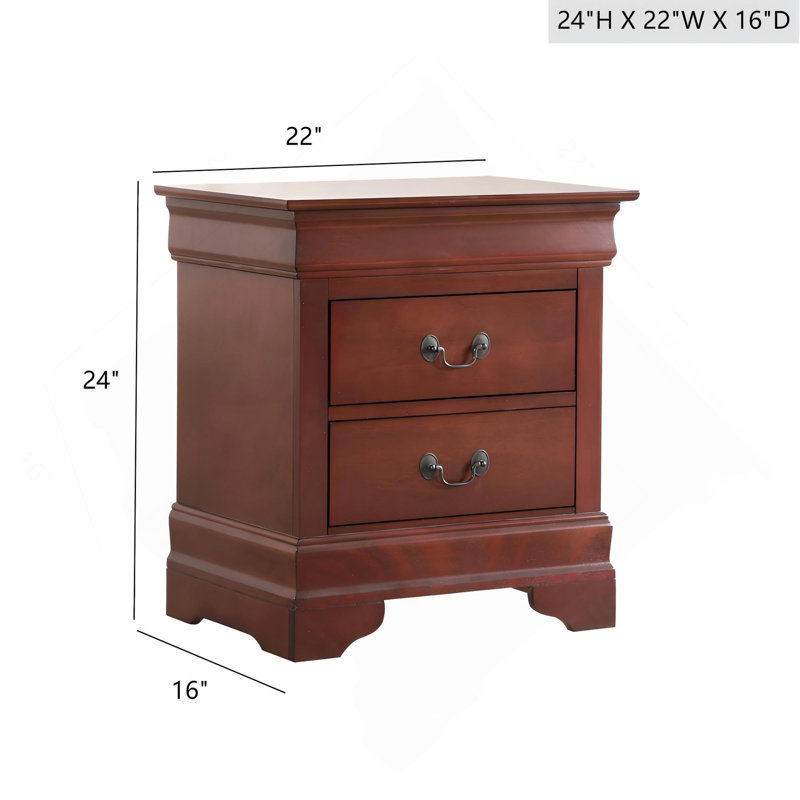 Table de chevet élégante en cerisier traditionnel, Cerisier