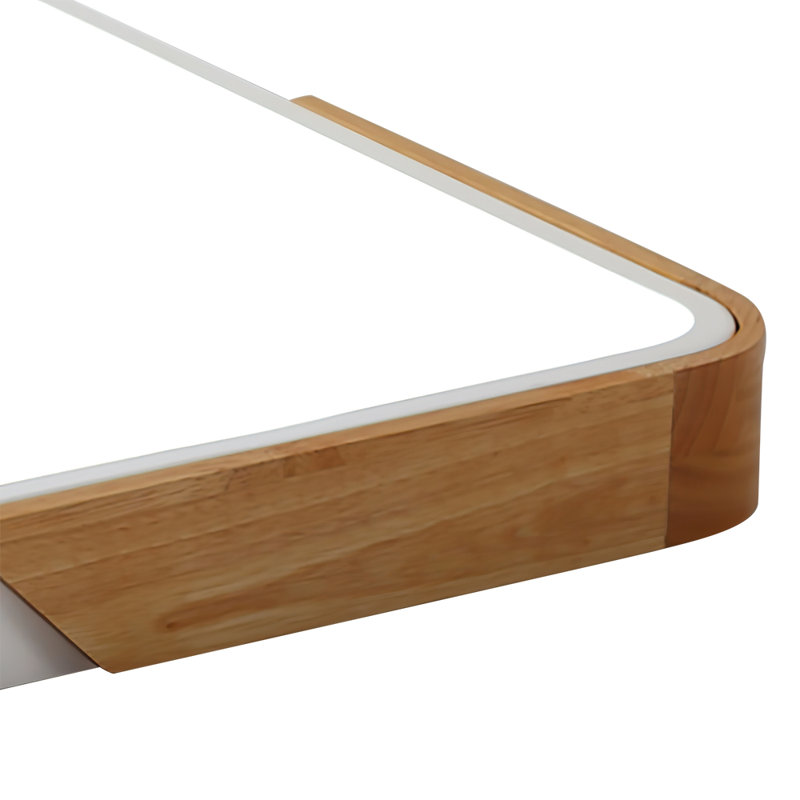 Plafonnier encastré rectangulaire à 1 lumière DEL à intensité variable Kita, Blanc / Naturel