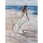 «Barefoot Girl on the Beach», peinture sur toile tendue-87828750