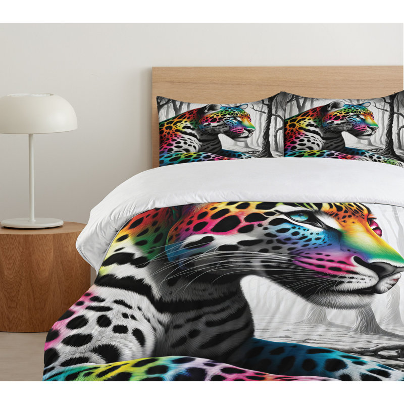 Leopard Duvet Cover, King Duvet Cover + 2 Standard Shams
