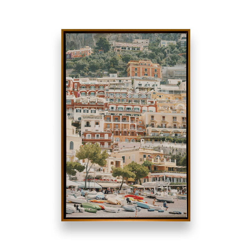 Impression sur toile Cliffside Colors, Cadre flottant or poli, H 36,75 po x l 24,75 po x P 1,75 po