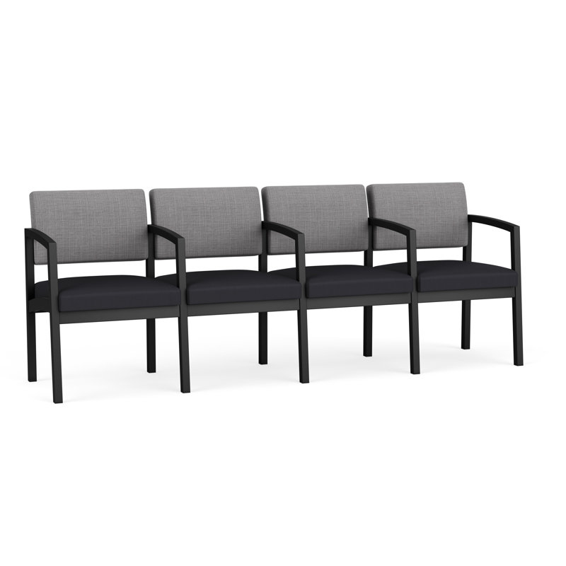 Structure en métal 4 places Lenox, Noir, Gris Chambray / noir Patriot Plus