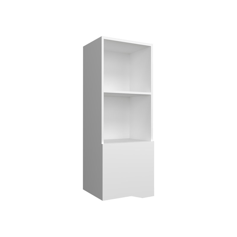 Obregon 43" Tall One-Door Wall Cabinet  With Two Open Shelves, Medicine Cabinet, White