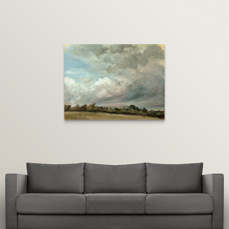 John Constable " Cloud Study, 1821 On Oak Panel " by John Constable, 36" H x 48" W x 1.5" D, Canvas