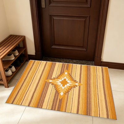 Tapis moutarde Camel Star pour le salon, doux et confortable, convient à toutes les saisons, facile à entretenir, tapis d'intérieur lavable à la machine, sous la table de ferme convenant à la chambre à coucher, à la salle à manger, au bureau, au patio, au balcon, à la maison
