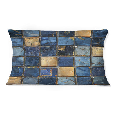 Coussin lombaire bleu Mid-Century II