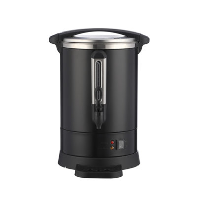 Coffee Urn - Distributeur de boissons chaudes de 12 L pour la restauration, percolateur à double paroi en acier inoxydable, robinet sans jauge avec jauge d'eau, ramasse-gouttes et lumières chaudes (noir)