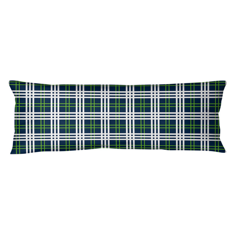 Coussin de soutien en polyester Seattle, Bleu marine / vert / blanc, Microfibre
