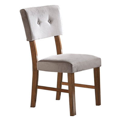 2 chaises Mid-Century modernes en chêne, bouton gris, revêtement en bois, hauteur 38 po