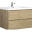 Meuble-lavabo 36 po, finition chêne naturel avec lavabo en résine et évier moderne à tiroir spacieux