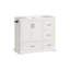 Meuble-lavabo blanc 42 po avec lavabo en céramique 42 po - Armoire autoportante à 4 tiroirs (top 2 avec séparateurs), portes à fermeture en douceur avec tablettes intérieures, porte-serviettes latéral réversible, poignées argentées, panneau de fibres à densité moyenne