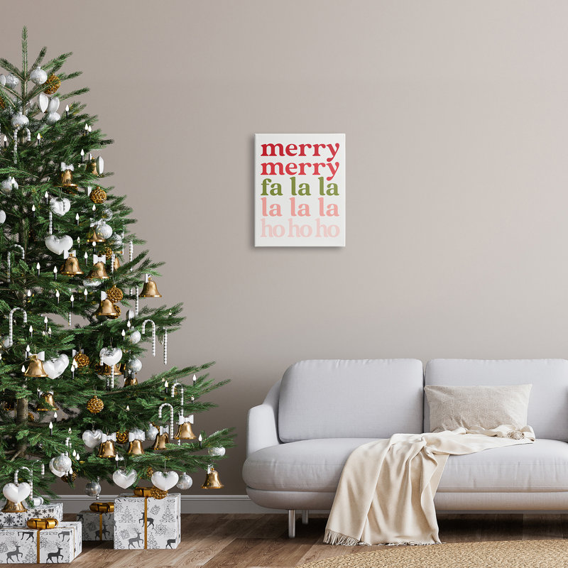 «Festive Holiday», typographie, conception minimaliste noire, estampe numérique, art texturé par Erica Billups, Toile tendue