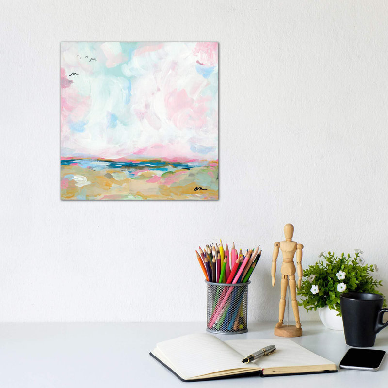 «Beach Days I» par Jessica Mingo - reproduction d'art, H 26 po x l 26 po, Toile tendue, Sans cadre