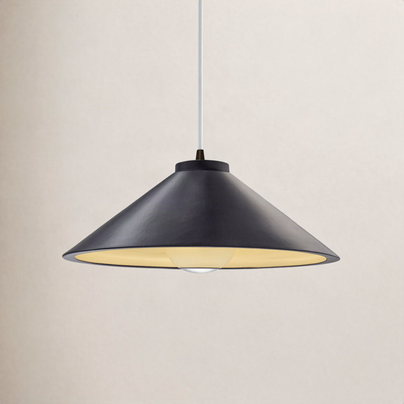 Luminaire suspendu à 1 lumière de la collection Leni, Bronze foncé, Champagne or