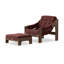Halston Chair W/Ottoman-Nubuck Burgundy