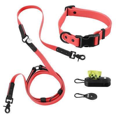 Luna 8FT Adjustable 6-in-1 Waterproof Hands-Free Leash and Collar with LED Flashlight
